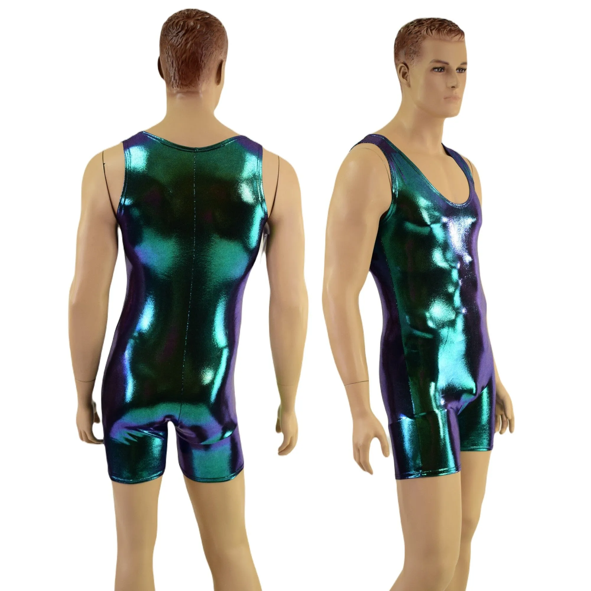 Mens Scarab Holographic Singlet Romper