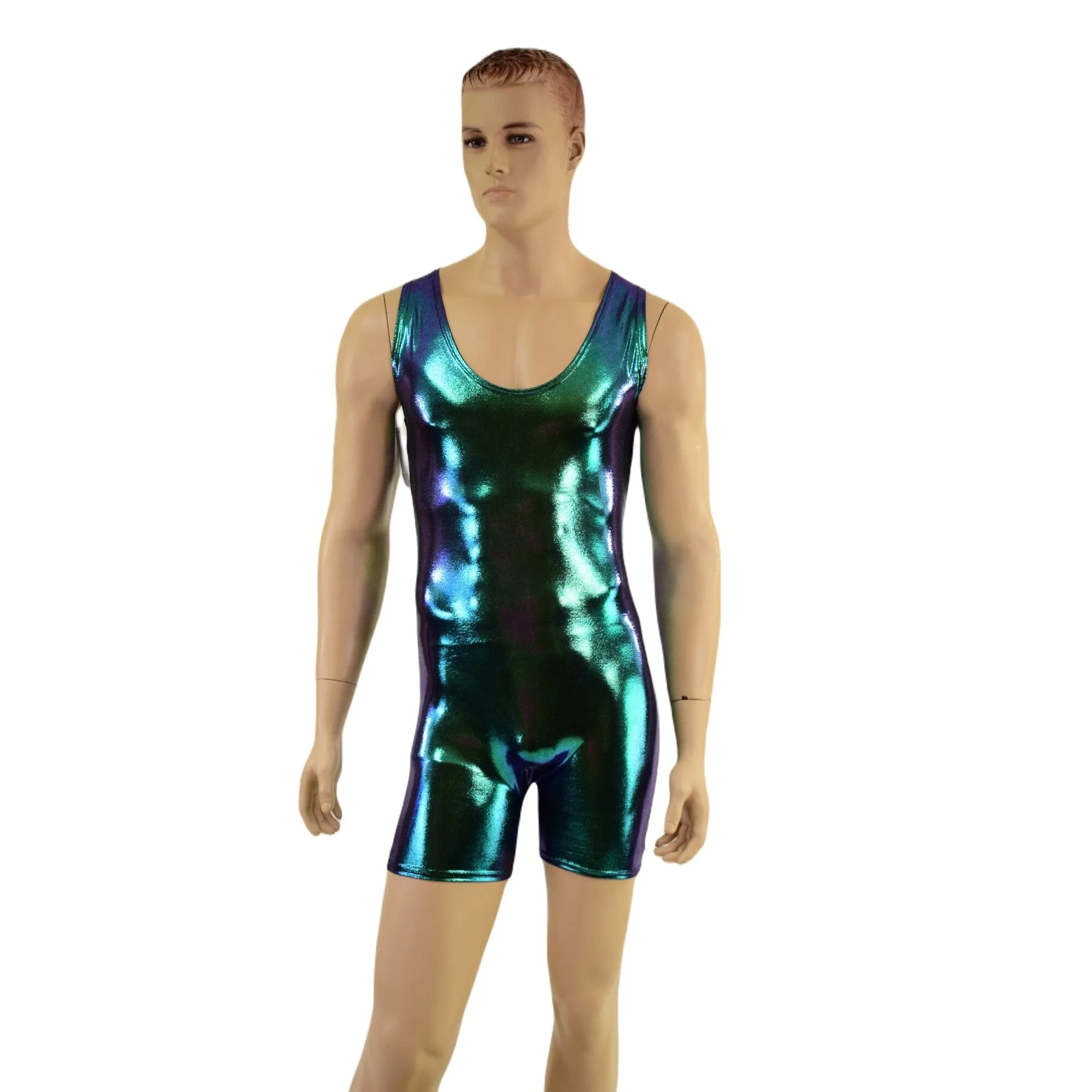 Mens Scarab Holographic Singlet Romper