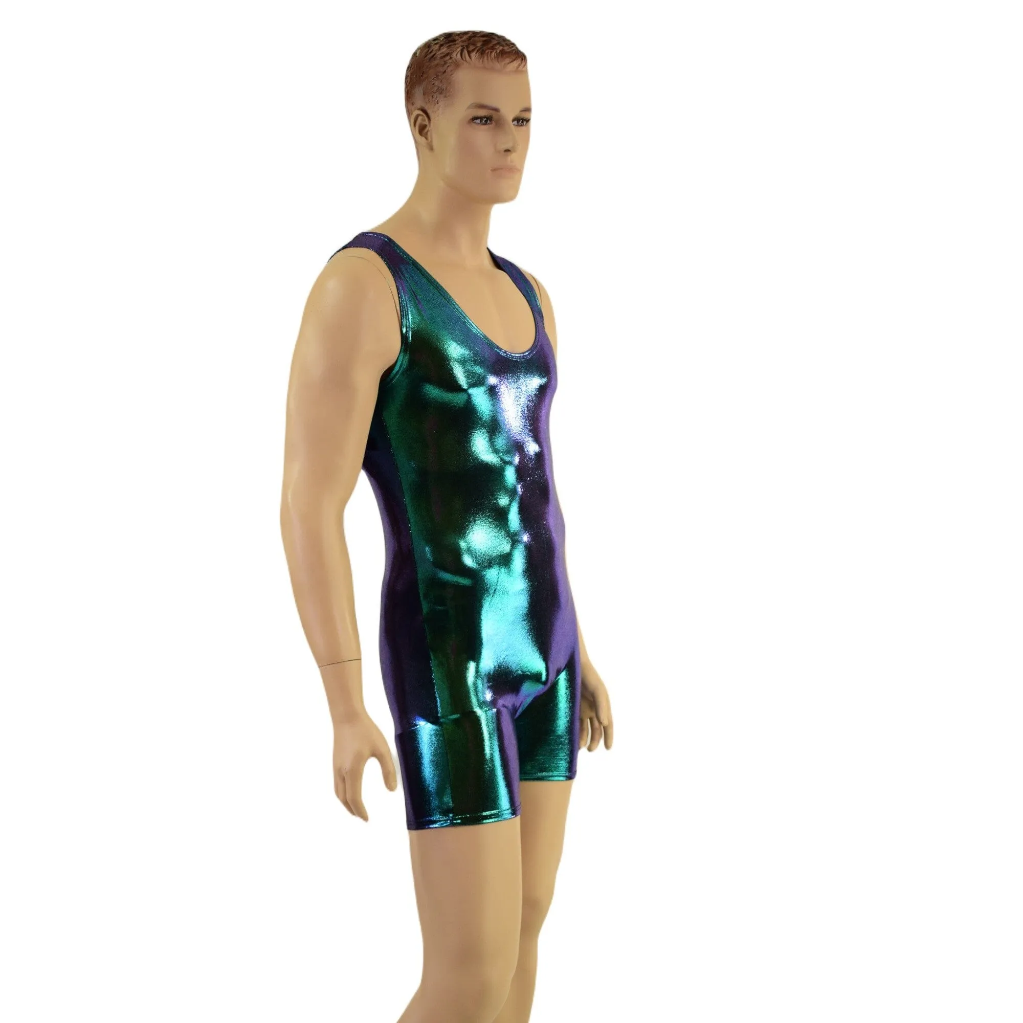 Mens Scarab Holographic Singlet Romper