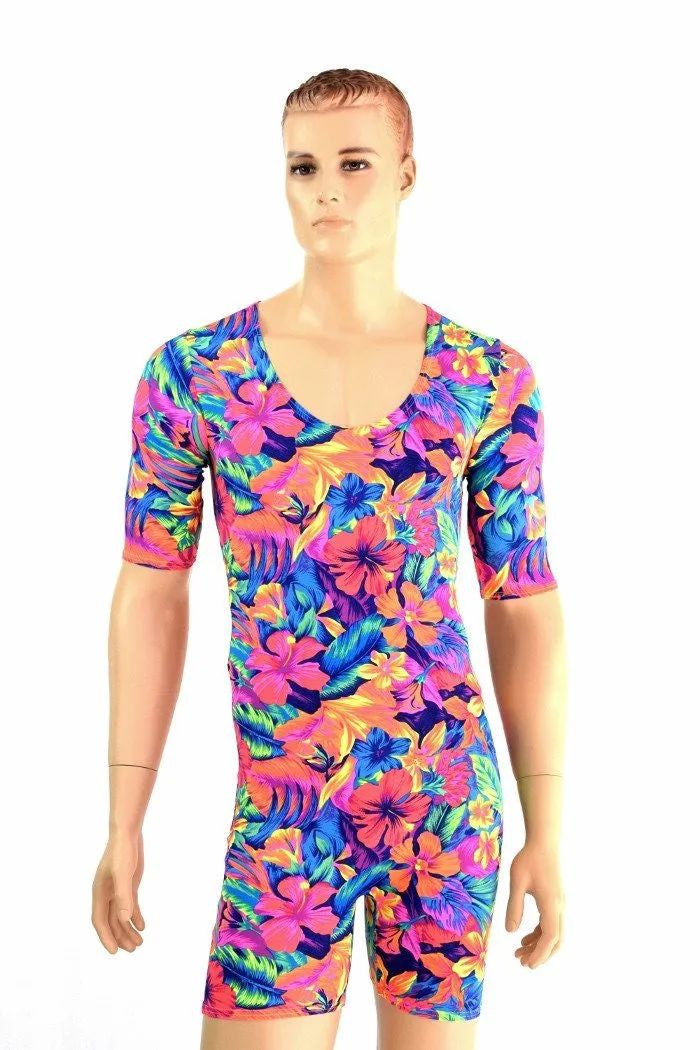 Mens Tahitian Floral Romper