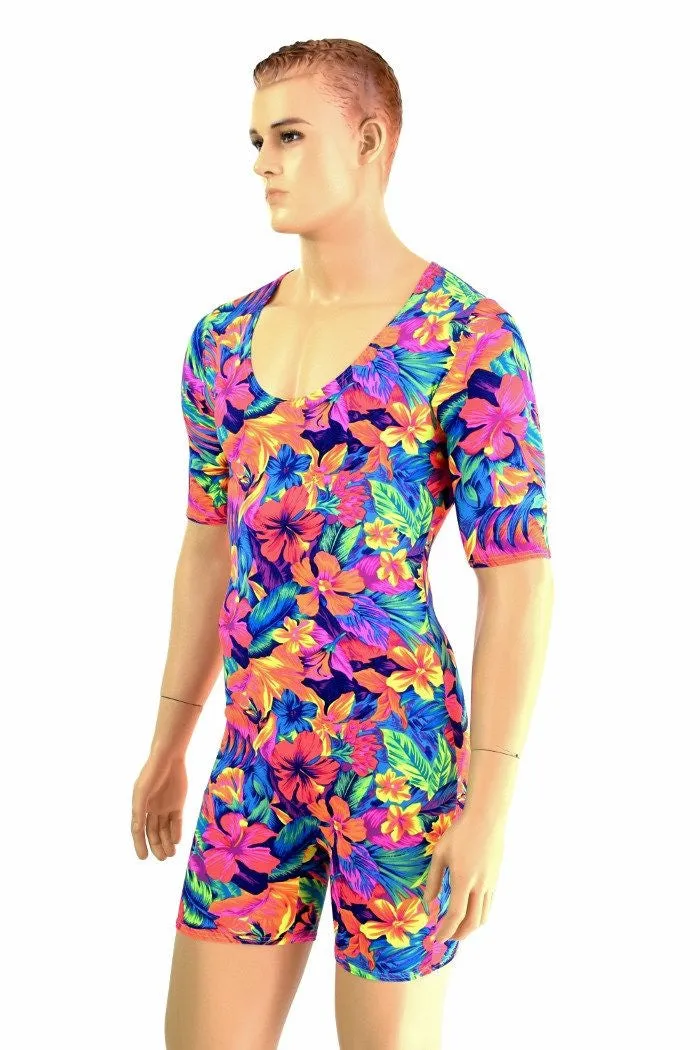 Mens Tahitian Floral Romper