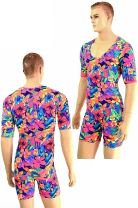 Mens Tahitian Floral Romper