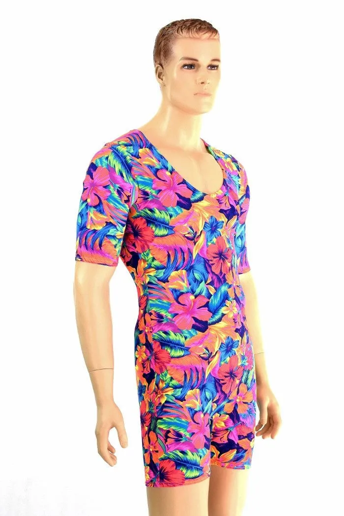 Mens Tahitian Floral Romper