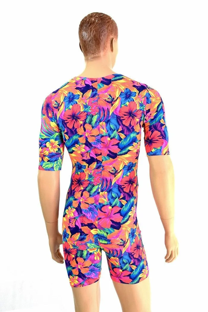 Mens Tahitian Floral Romper