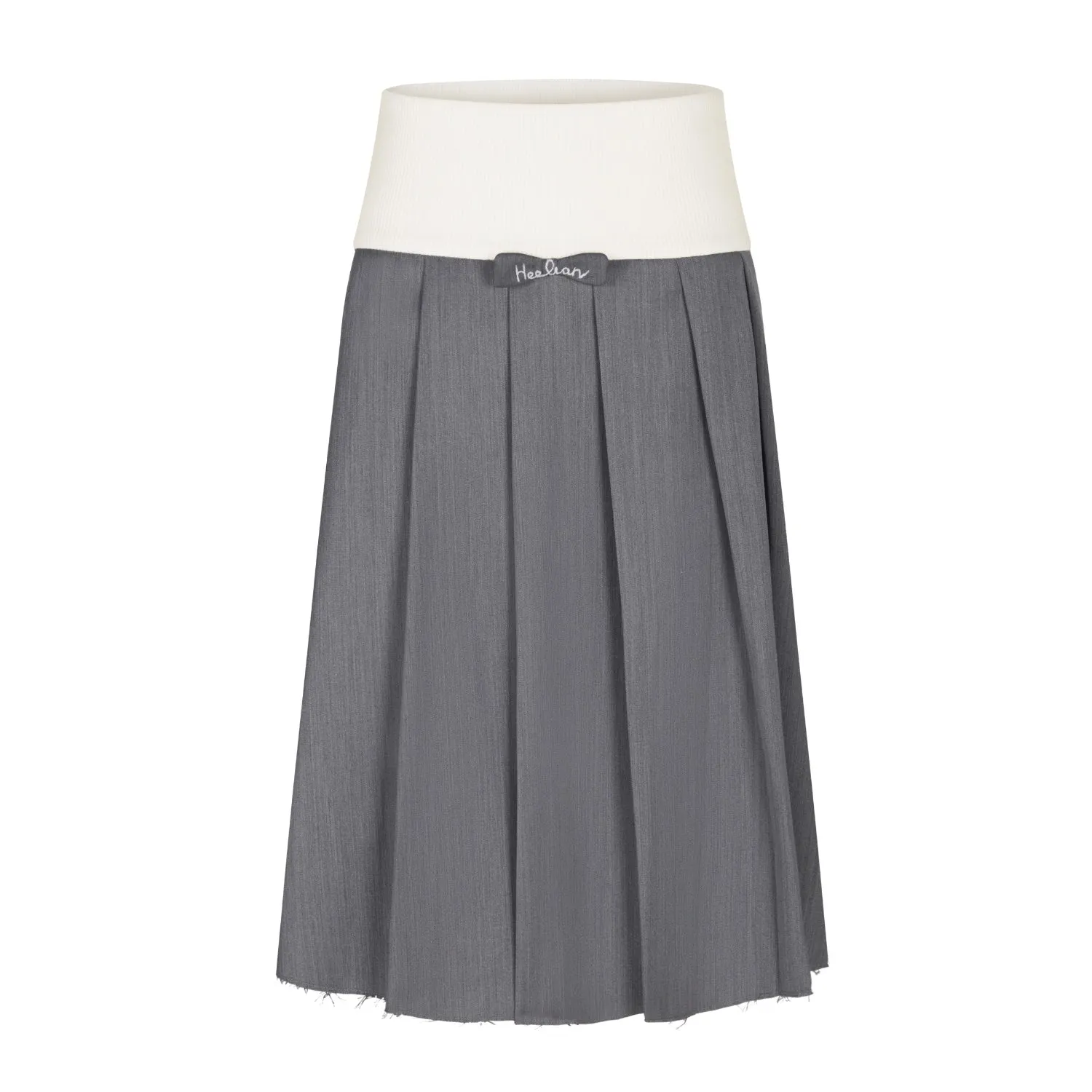 Mid-length Pleated Skirt in Grey