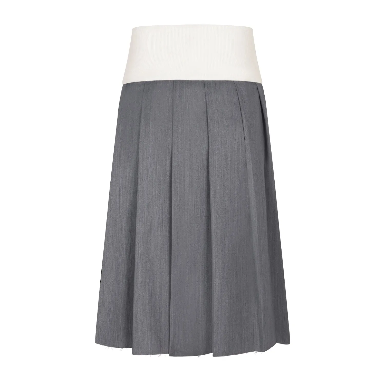 Mid-length Pleated Skirt in Grey