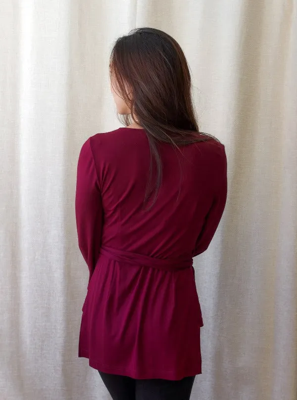 Millie Wrap Top, Claret