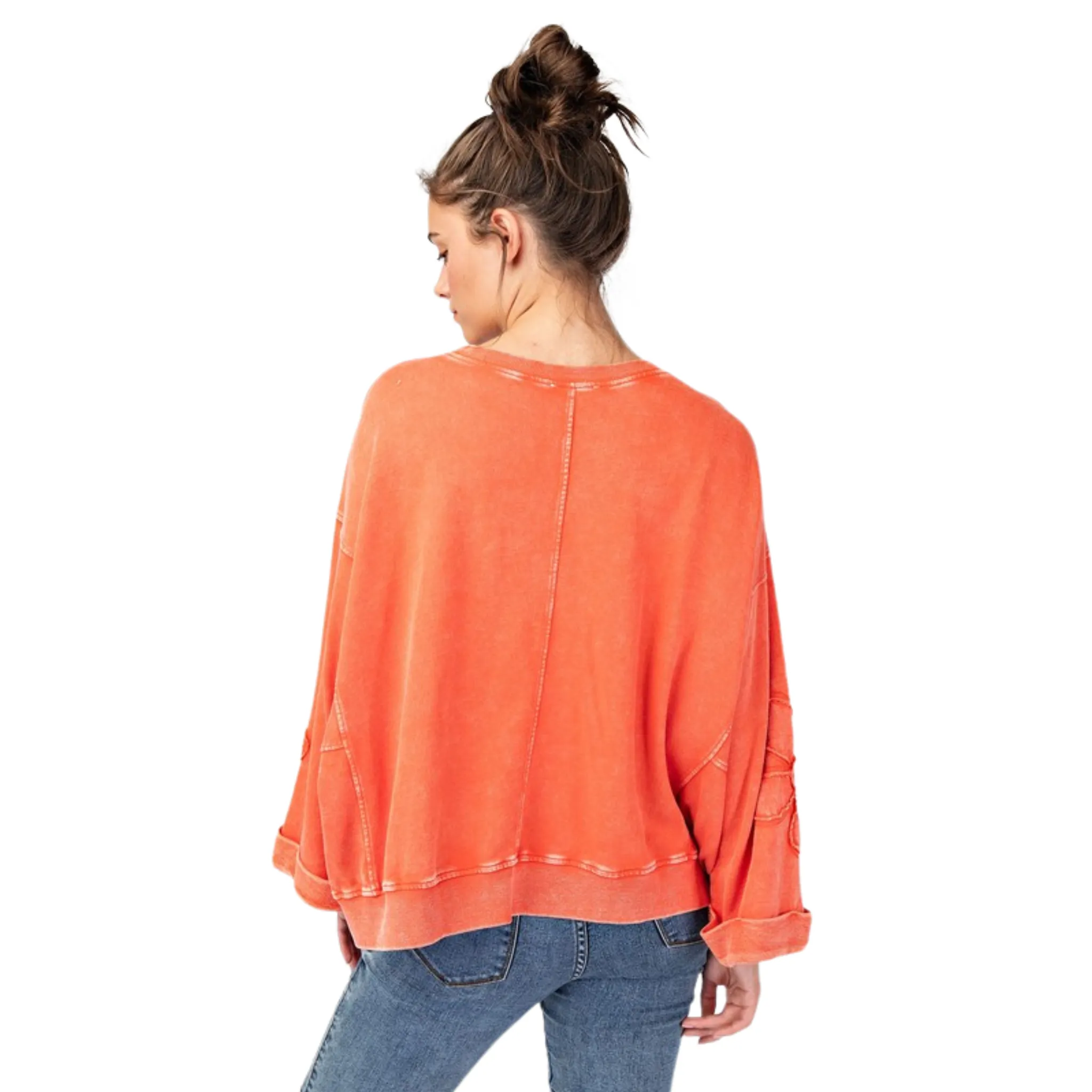 Mineral Wash Flower Patch Pullover