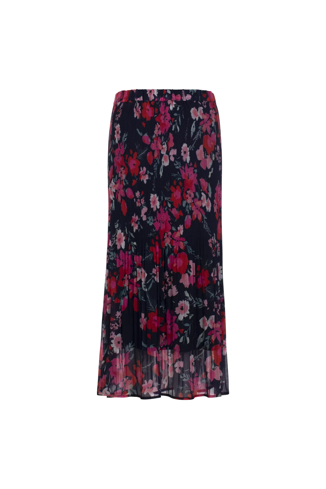 Mini pleat Skirt with lining | Pink Navy Garden | 8578AR