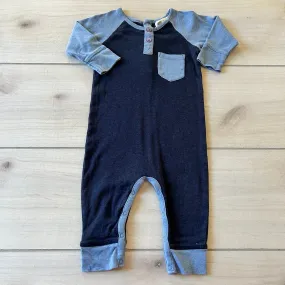 Monica & Andy Organic Cotton Navy Blue Romper