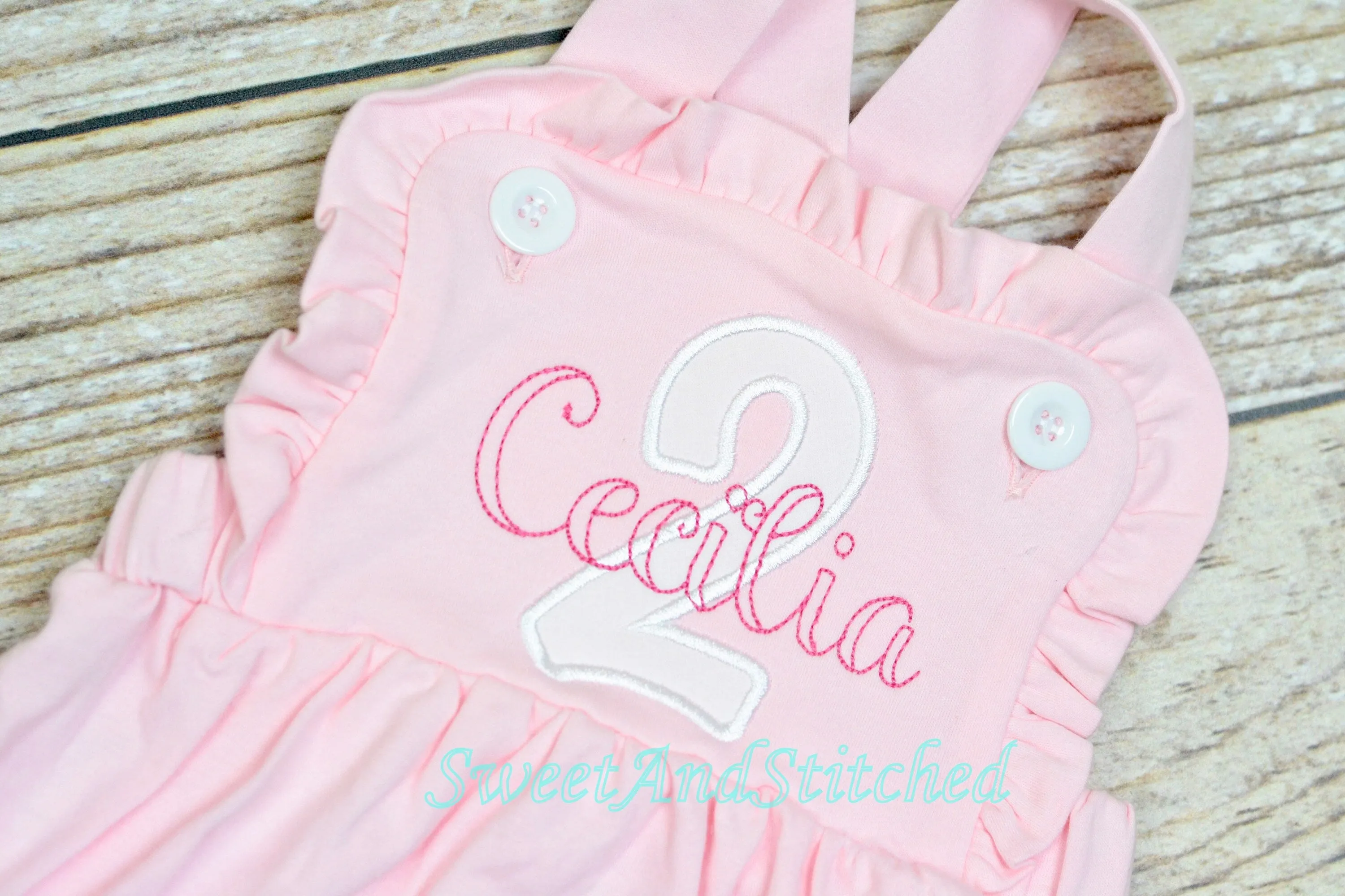 Monogrammed girls birthday outfit with number and name, girls birthday bubble cake smash outfit, 1st birthday cake smash outfit