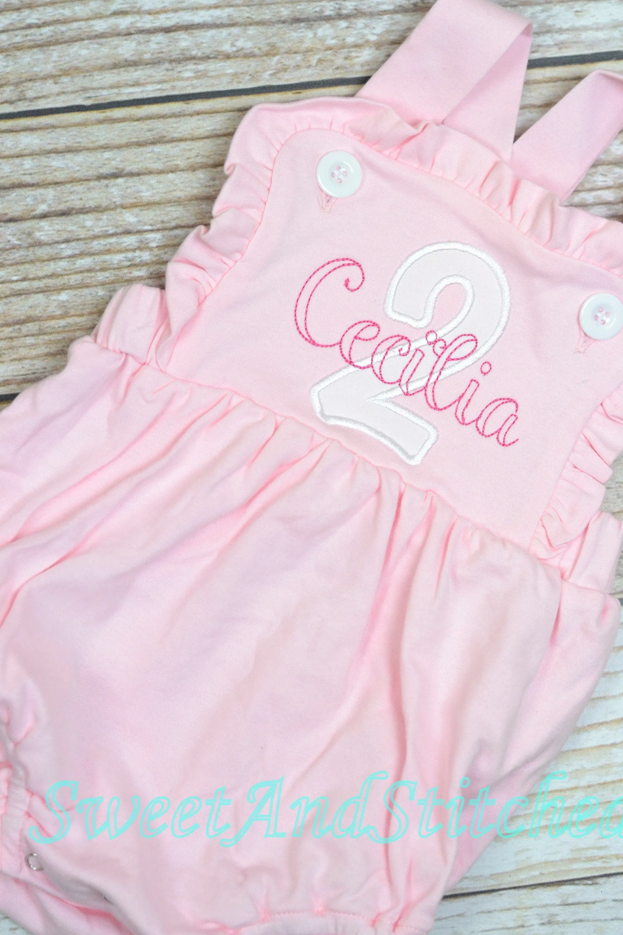 Monogrammed girls birthday outfit with number and name, girls birthday bubble cake smash outfit, 1st birthday cake smash outfit