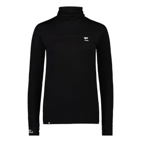 Mons Royale 2022 Womens Yotei BF High Neck Base Layer Top - Logo Black