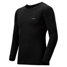 Montbell Base Layer Men's ZEO-LINE Middle Weight Crew Round Neck Long Sleeve Black Light Silver 1107282