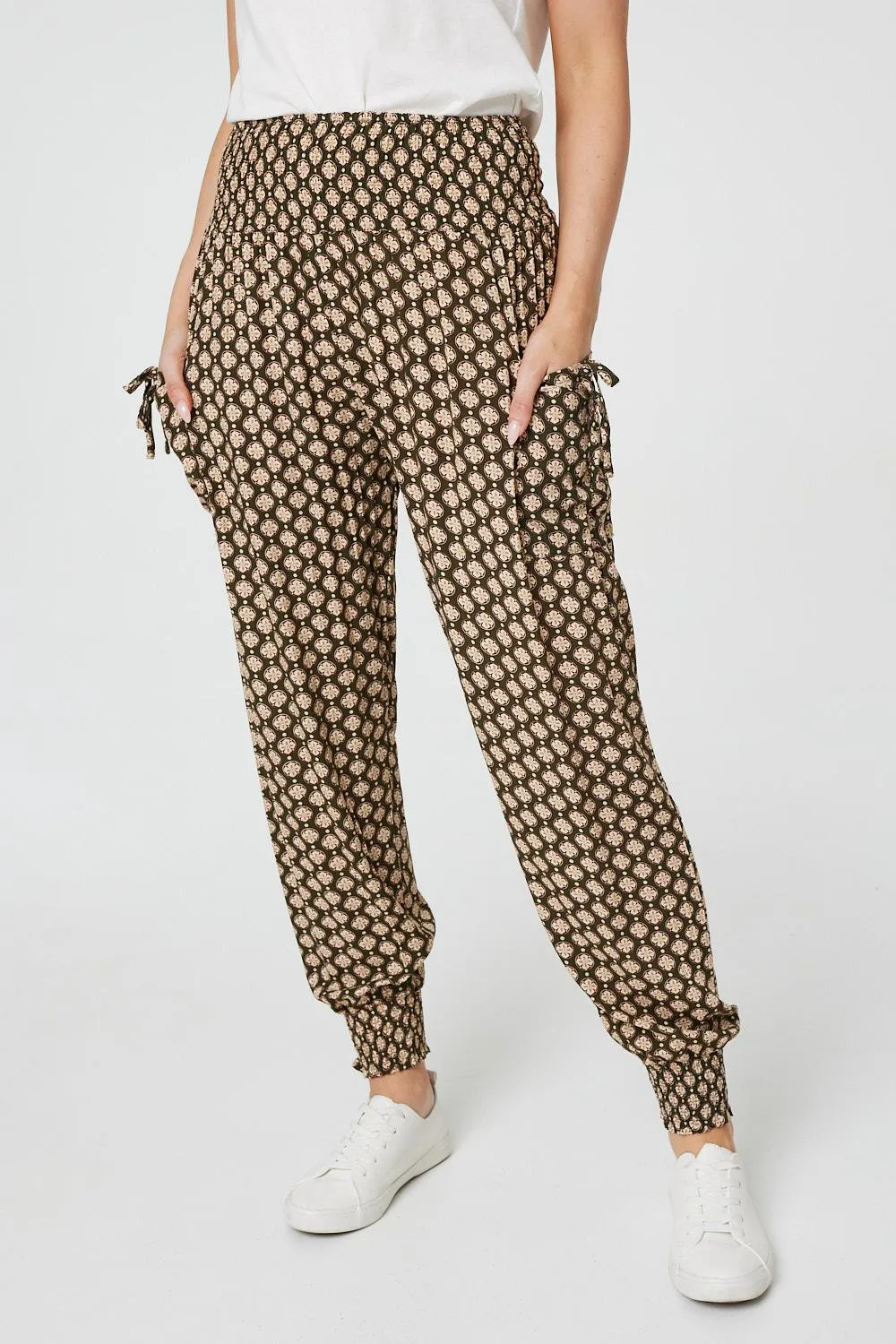 Mosaic Print High Waist Harem Trousers