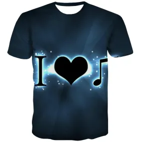 Music T-shirt Men Instrument Tshirts Cool Retro Tshirts Casual Electronic Tshirt Anime