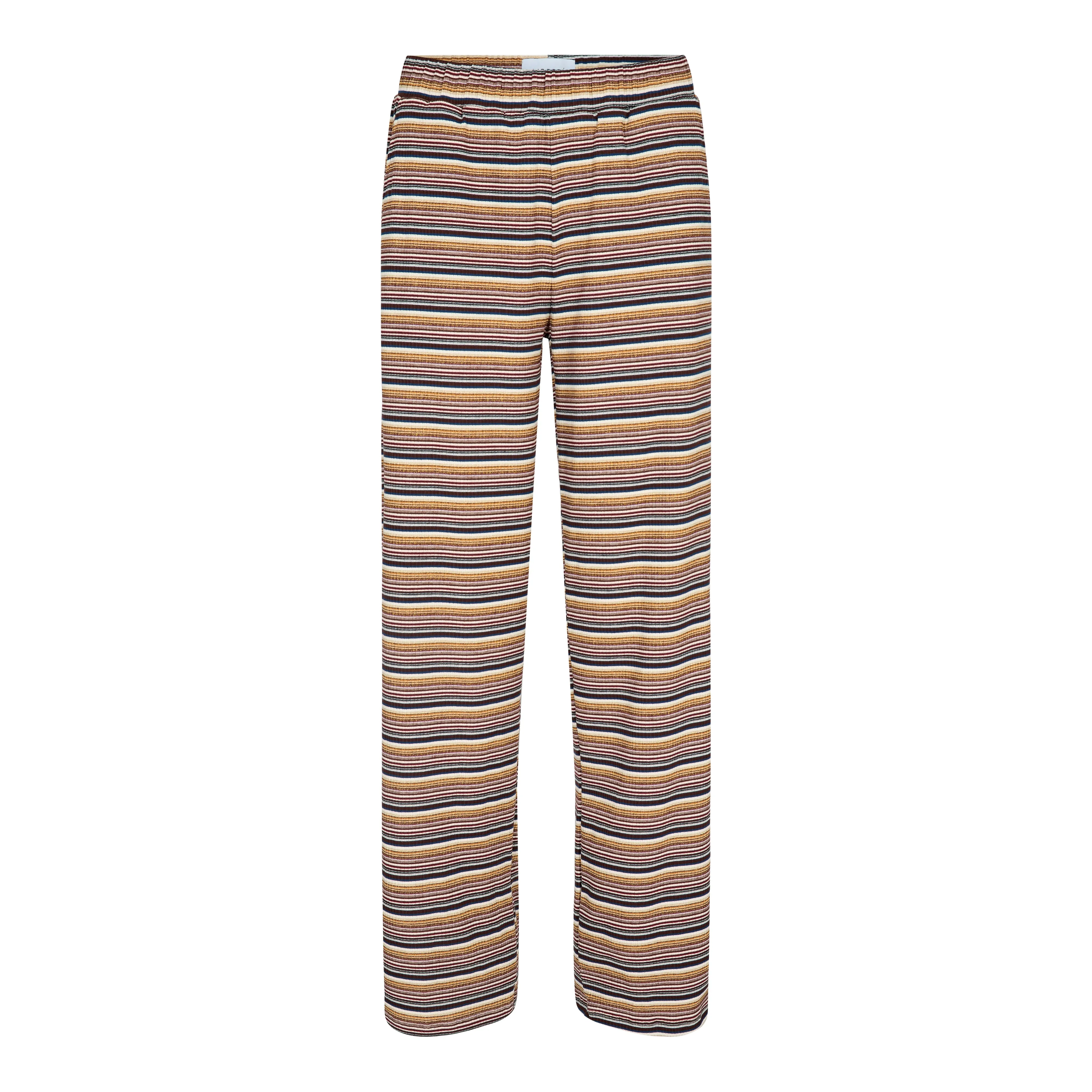 NATALIA-PANTS - BROWN GOLD LUREX STRIPE