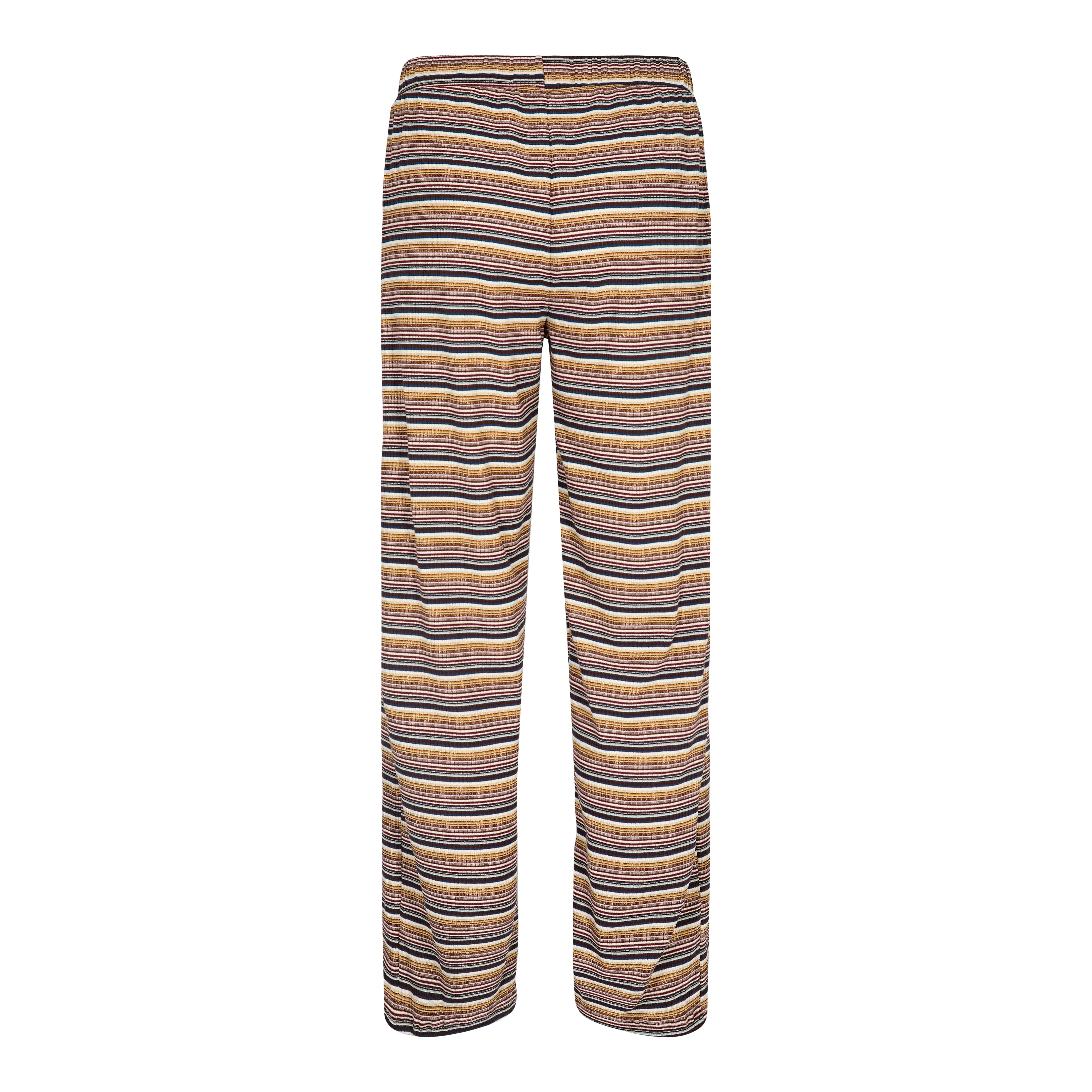 NATALIA-PANTS - BROWN GOLD LUREX STRIPE