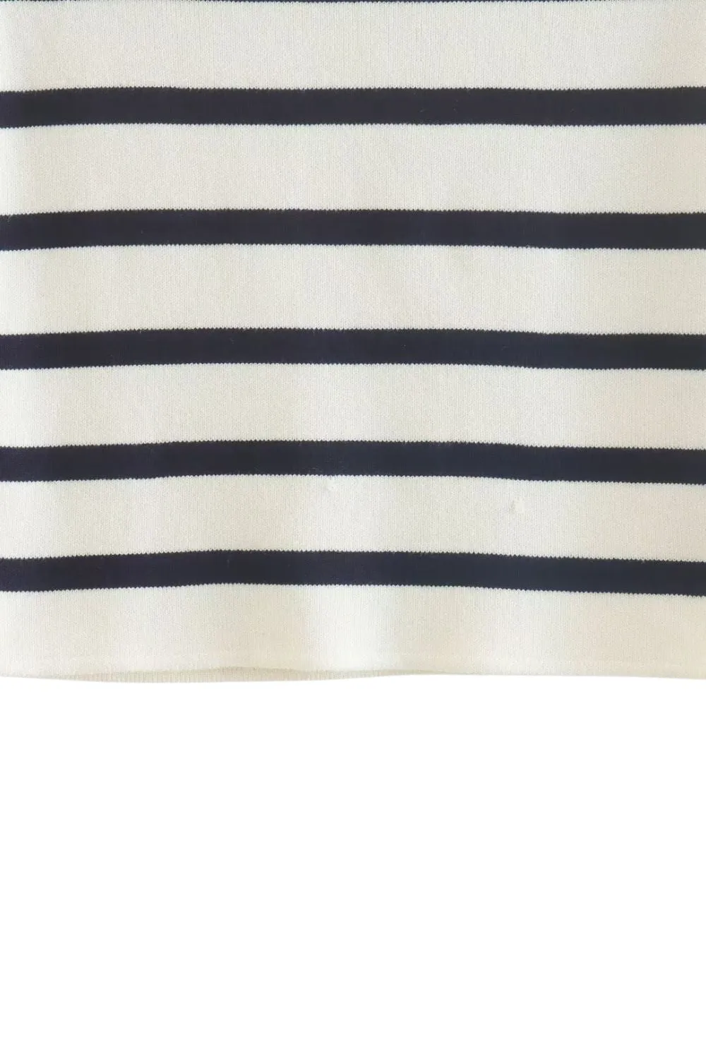 ‘Nataliya’ Round Neck Short Sleeve Striped Cropped Knit Top