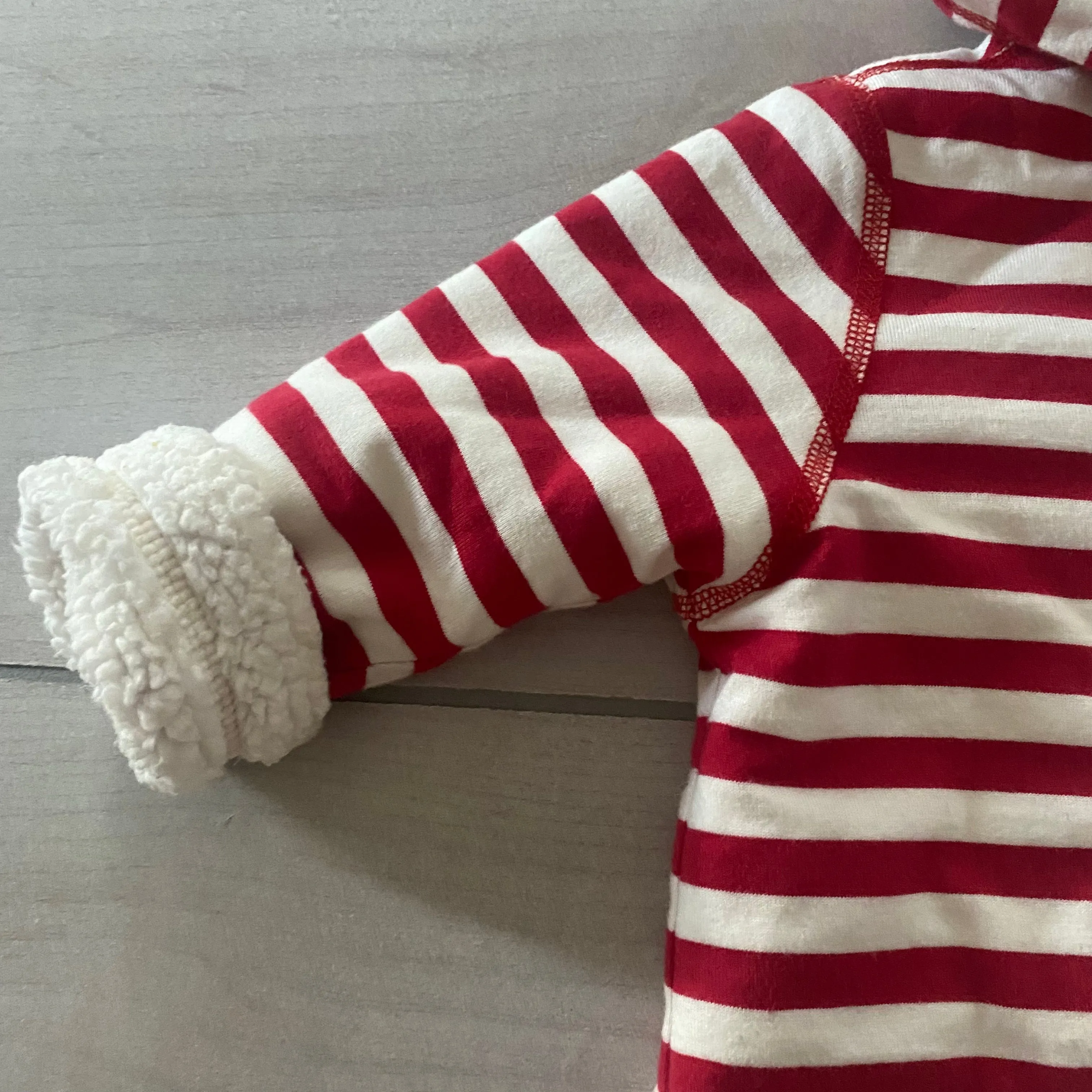 NEW Burts Bees Red 100% Organic Cotton Striped Holiday Romper