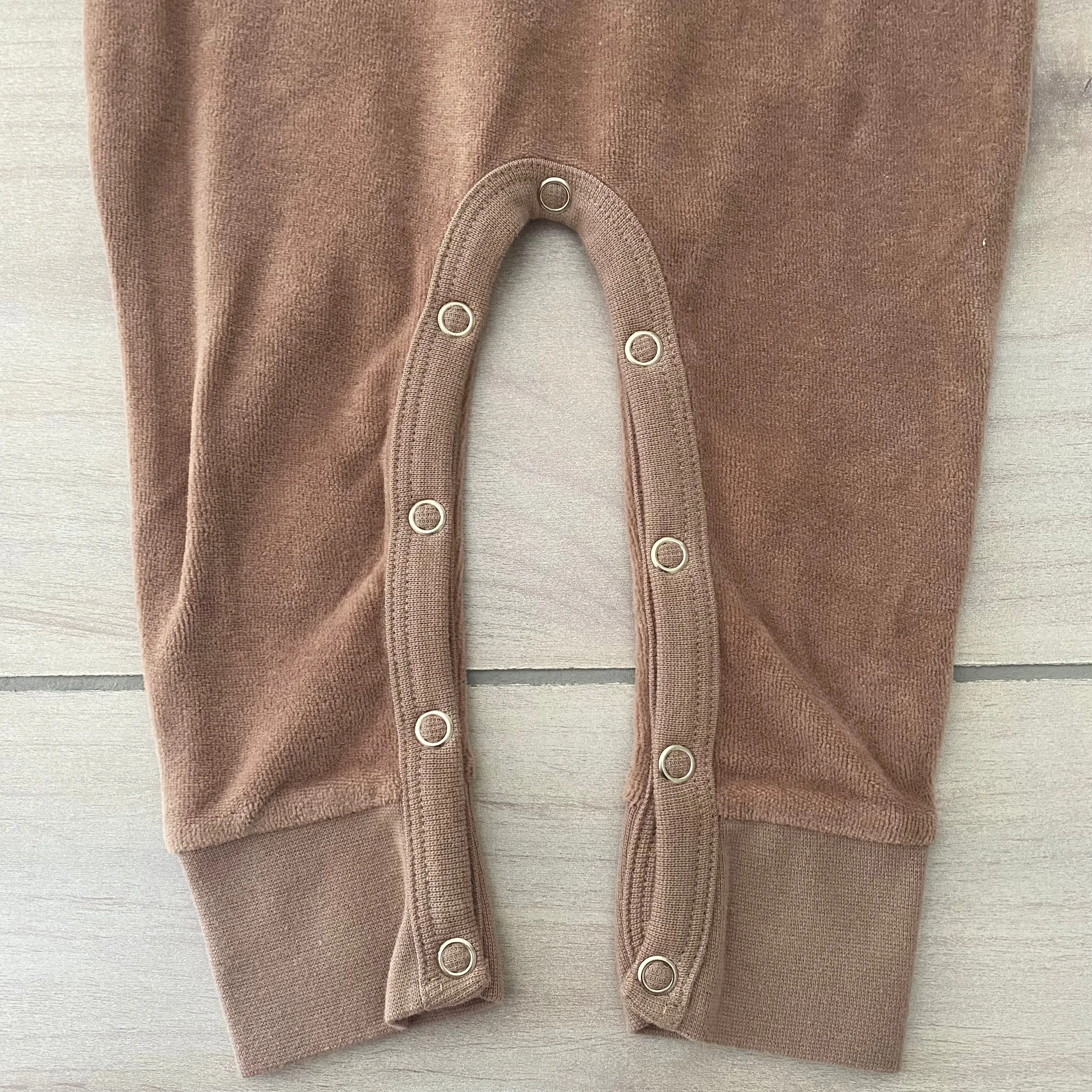 NEW Kate Quinn Velour Organic Cotton Brown Romper