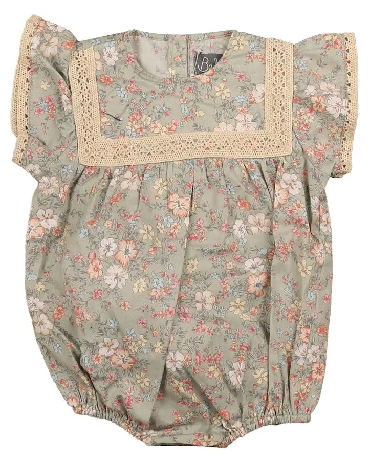 Noma Mint Floral Baby Romper