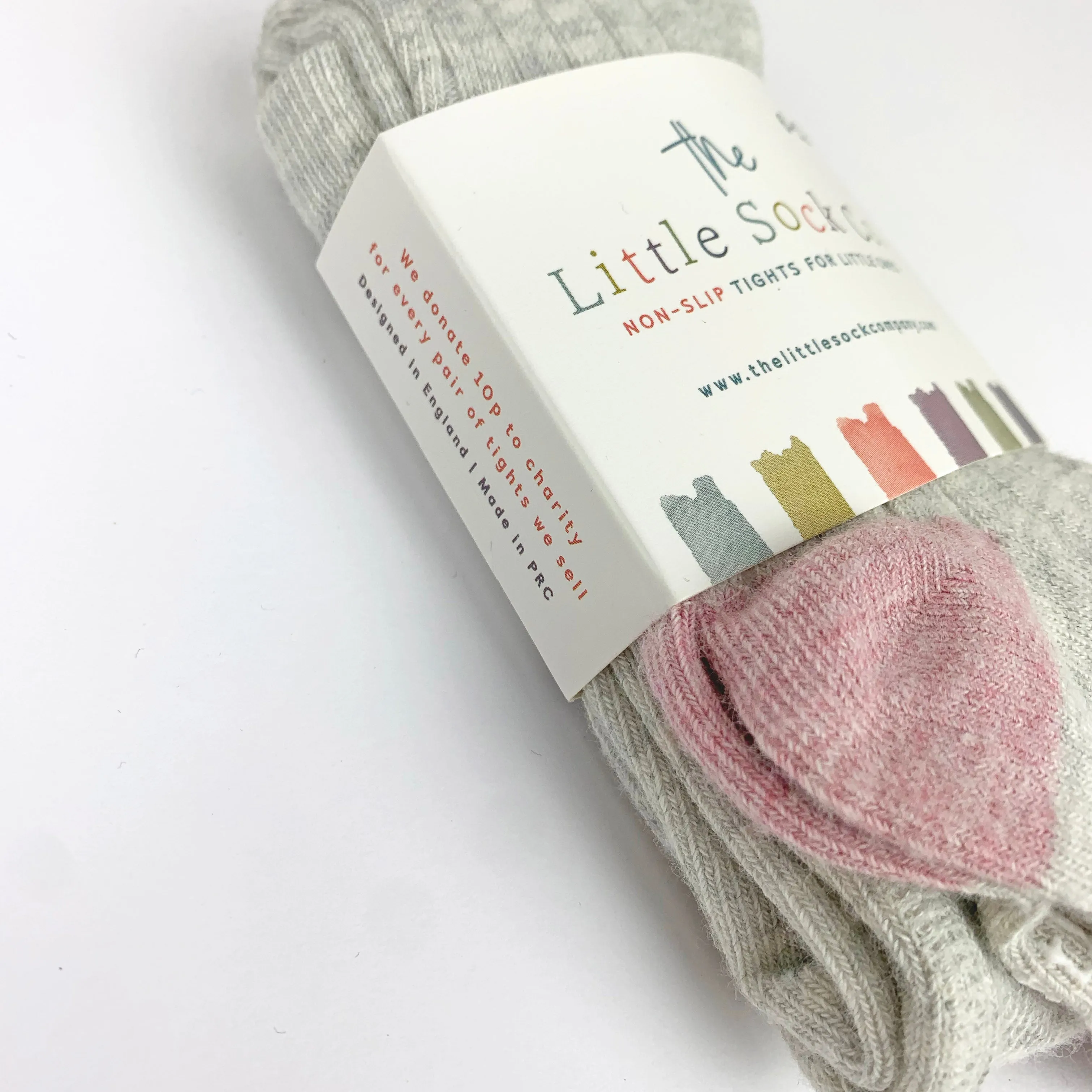 Non-Slip Super Soft Ribbed Baby and Toddler Tights in Grey Marl