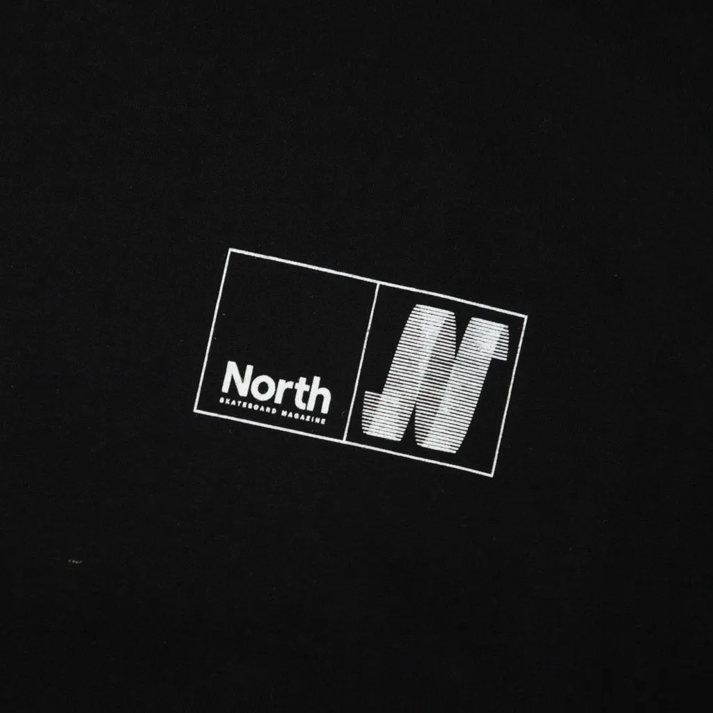 North Skate Mag - N Logo Pullover Hooded Sweatshirt - Black / White