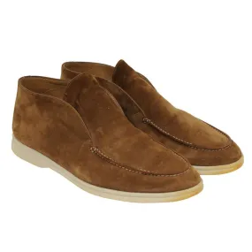 Open Walk Ankle Boots Brown Tan Suede Slip On Chuckkas