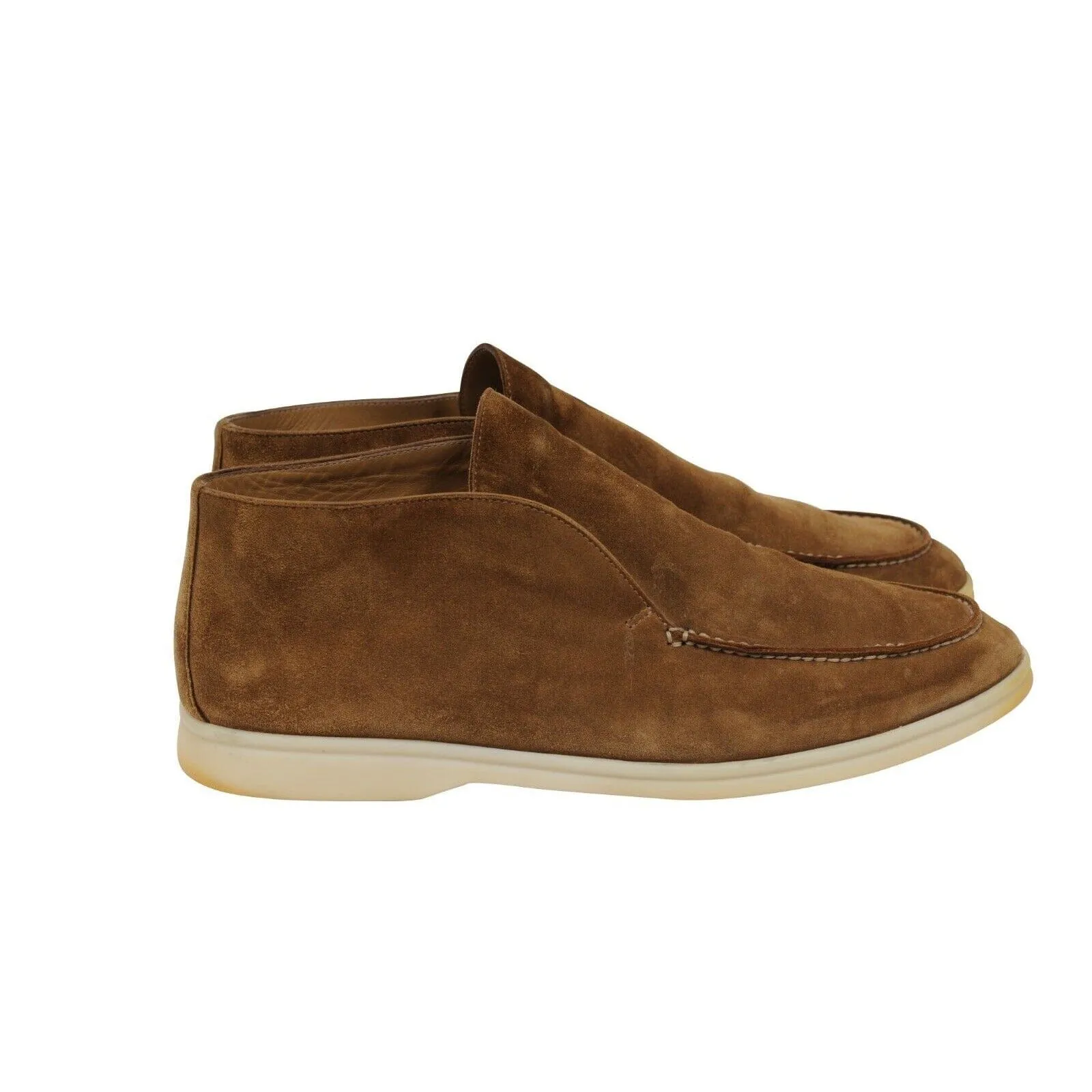 Open Walk Ankle Boots Brown Tan Suede Slip On Chuckkas