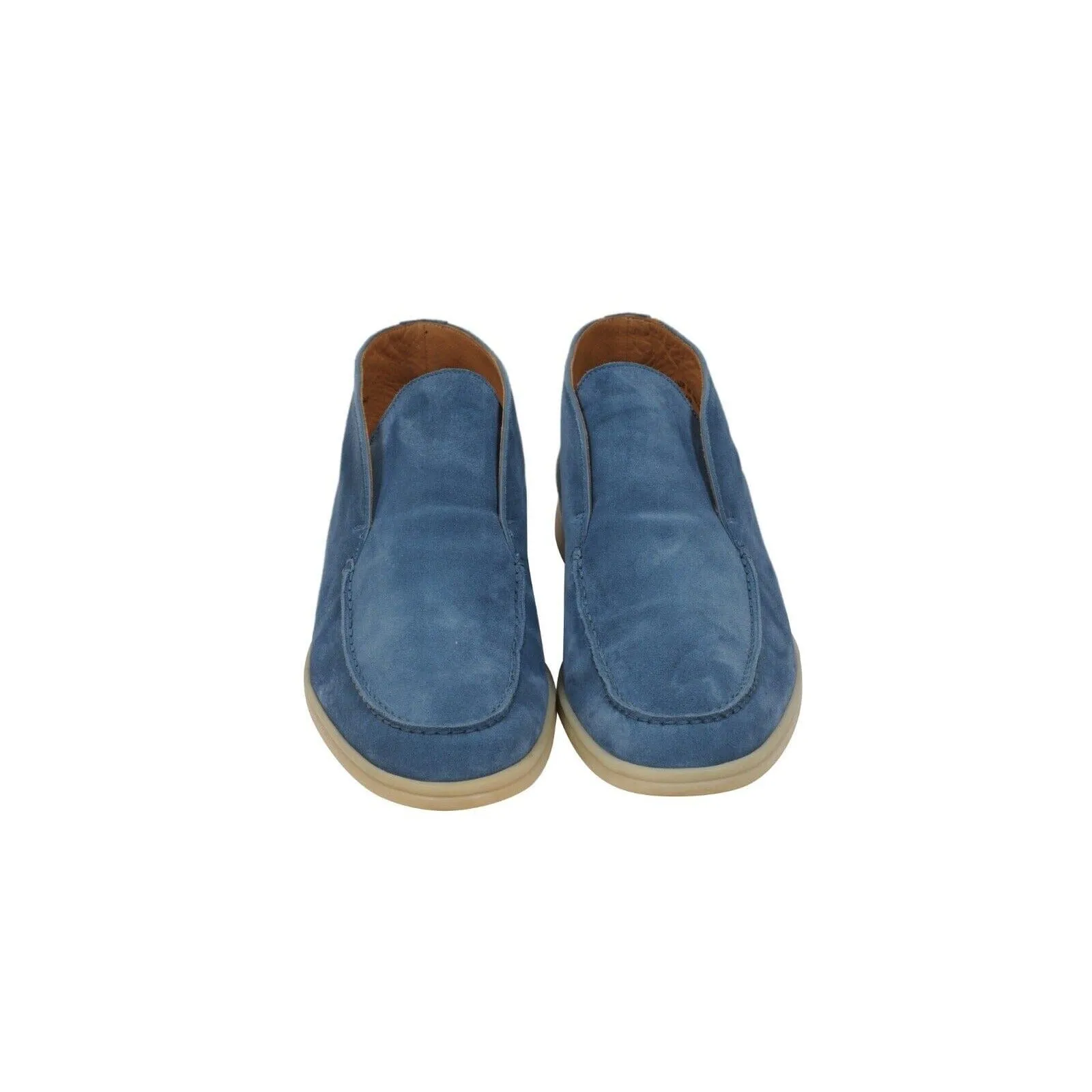 Open Walks US 10 EU 43 Blue Suede Slip On Mid Ankle Chuka Boots