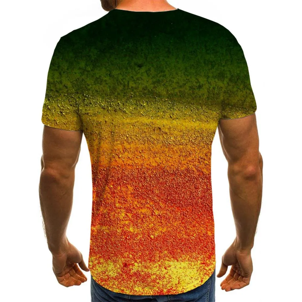 orange gradient particles tshirts special texture 3D tshirt different men art costume Cool