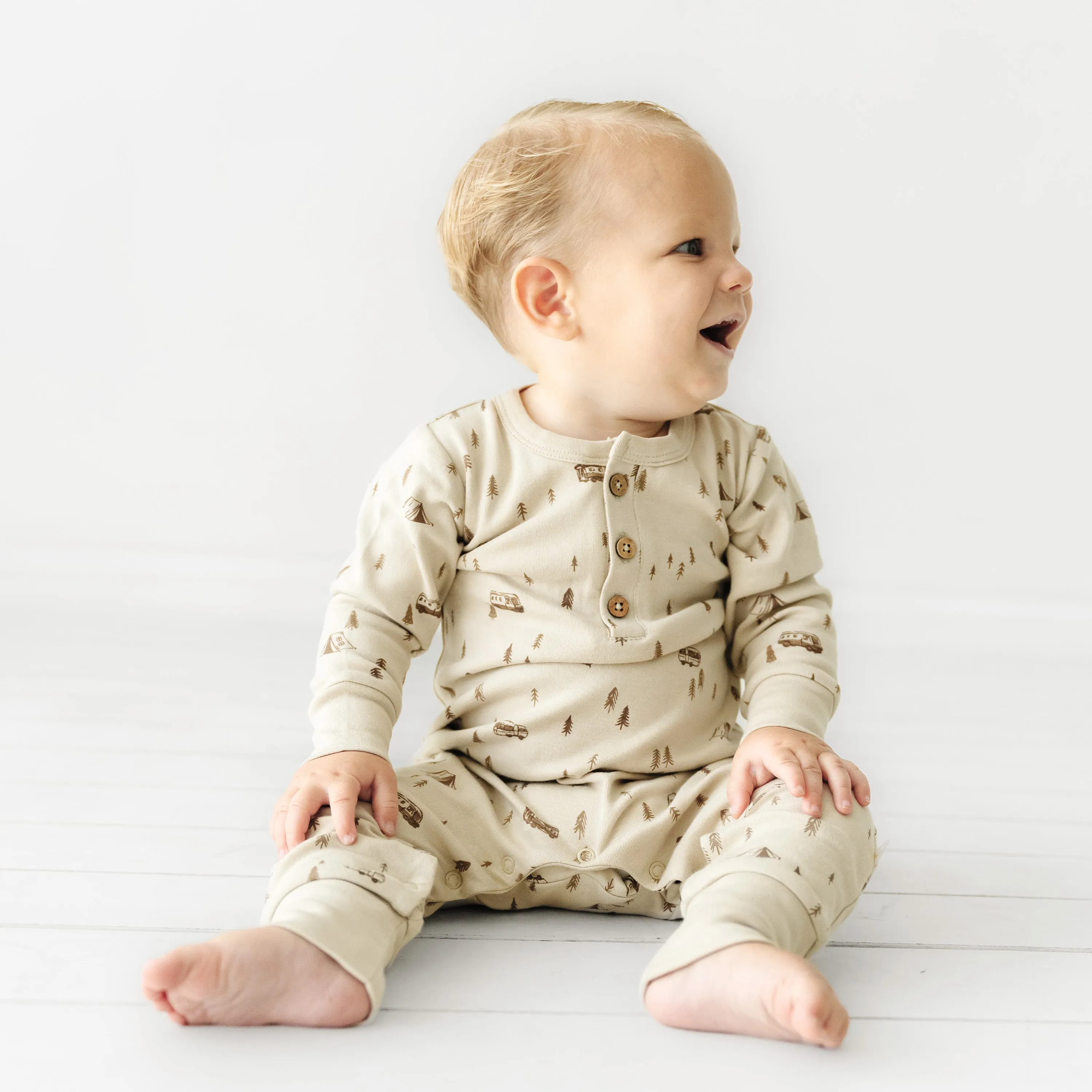 Organic Baby Buttoned Romper - Camplife