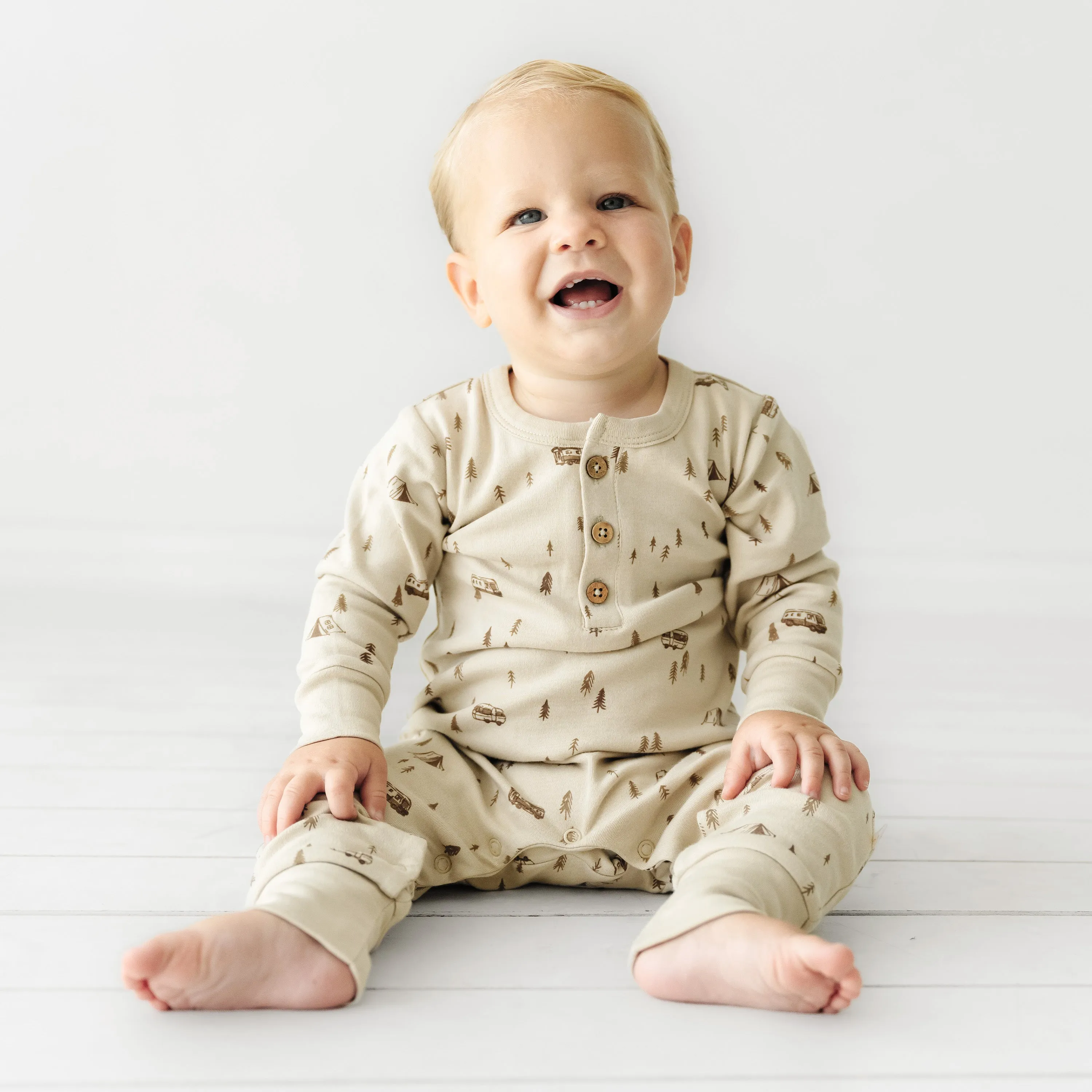 Organic Baby Buttoned Romper - Camplife