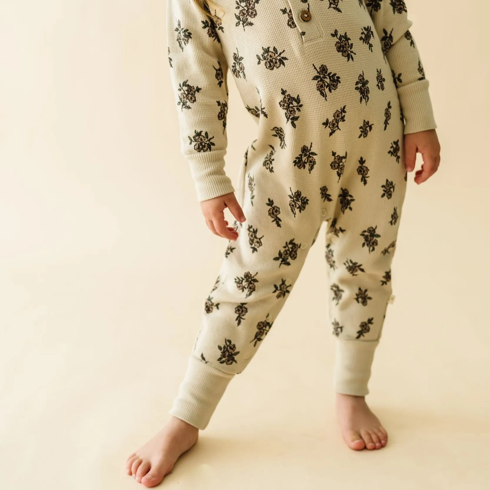 Organic Button Romper - Posy