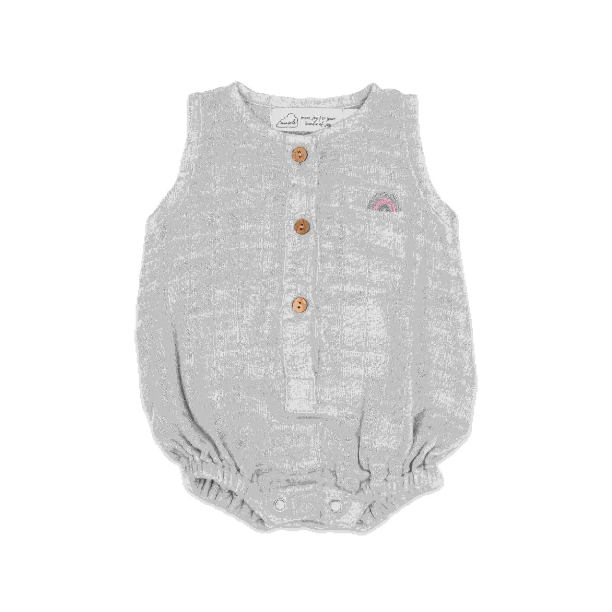 Organic Muslin Baby Romper - Grey