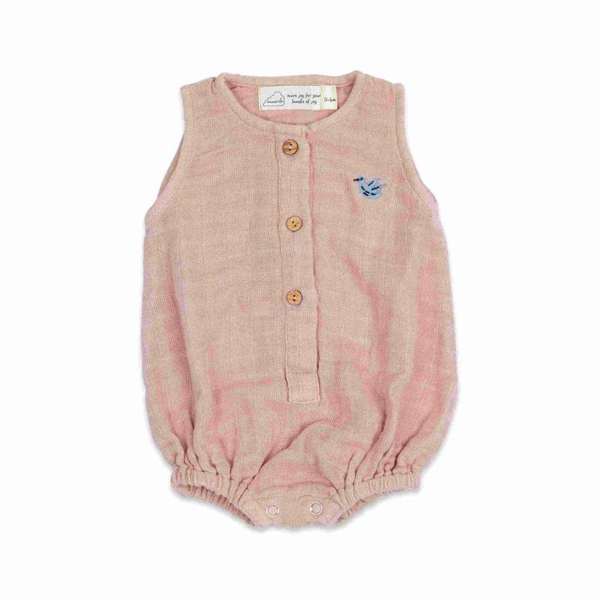 Organic Muslin Baby Romper - Old Rose