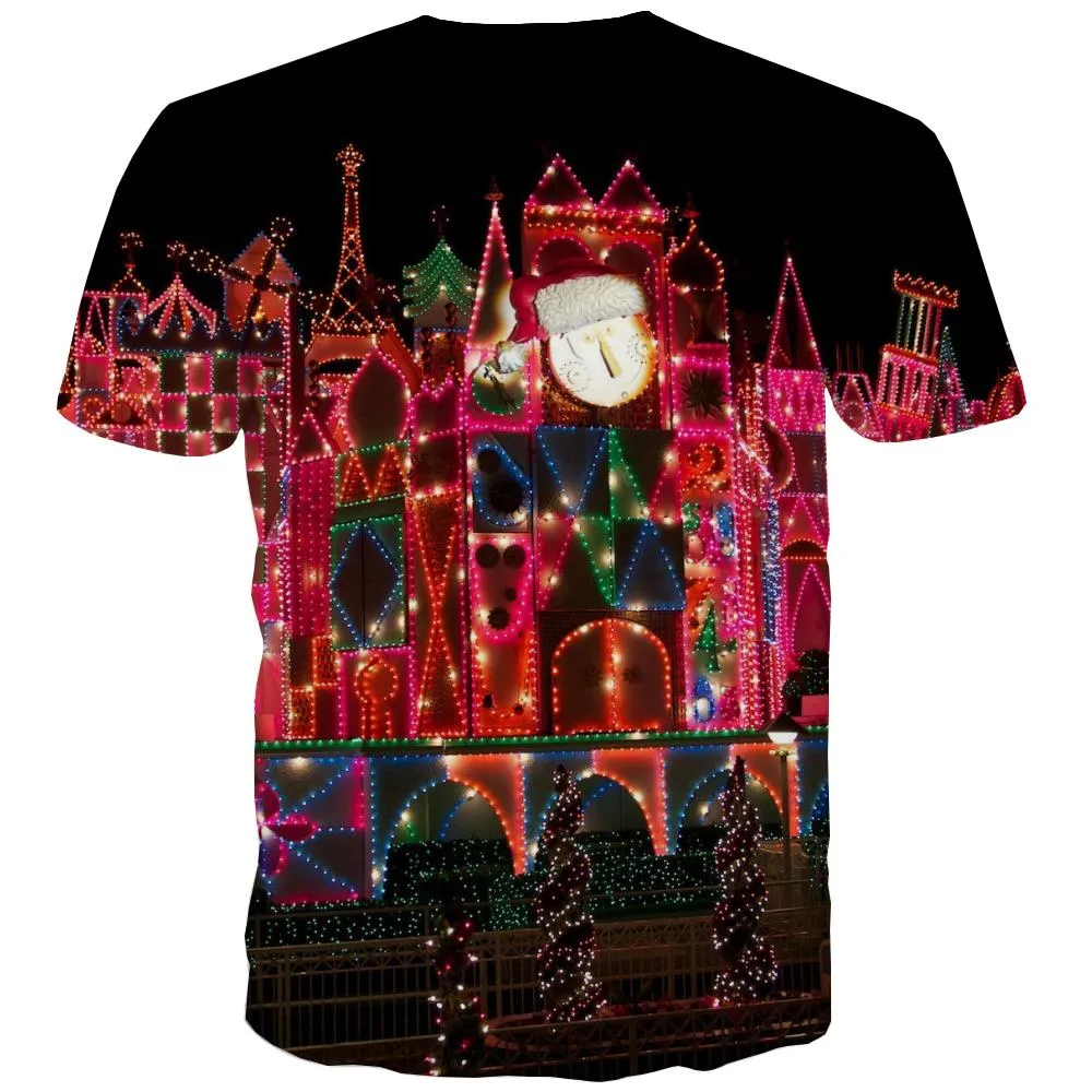 Outdoor lantern decorative pattern shirt Funny 3D t shirt festival Christmas Cool art costume men