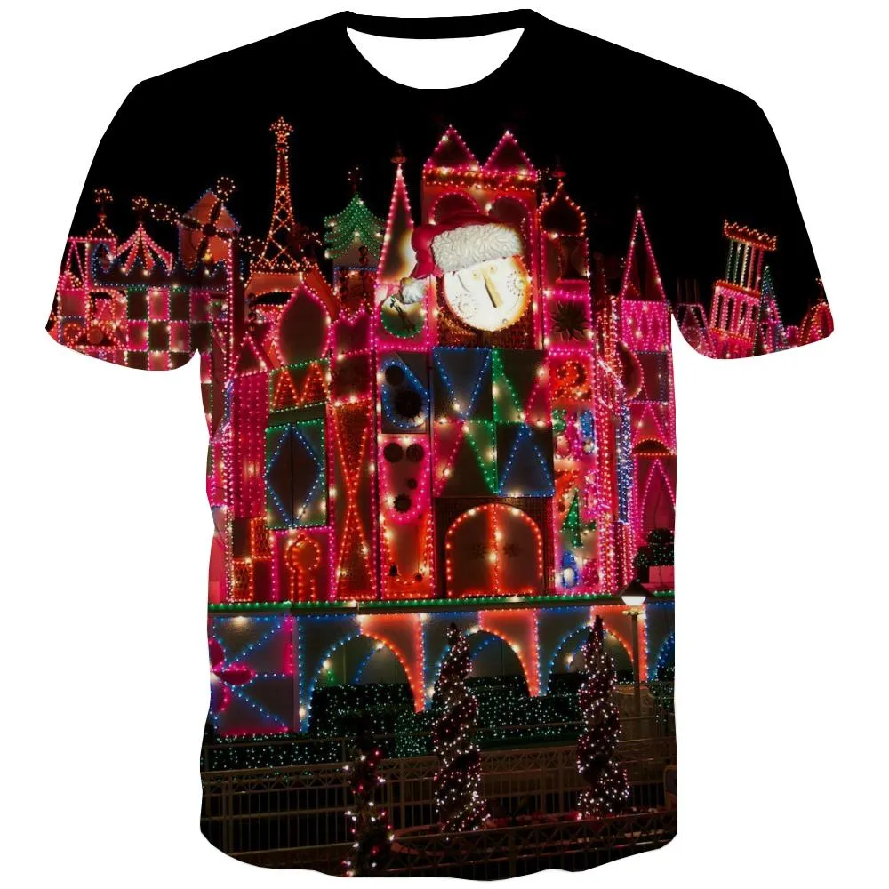 Outdoor lantern decorative pattern shirt Funny 3D t shirt festival Christmas Cool art costume men