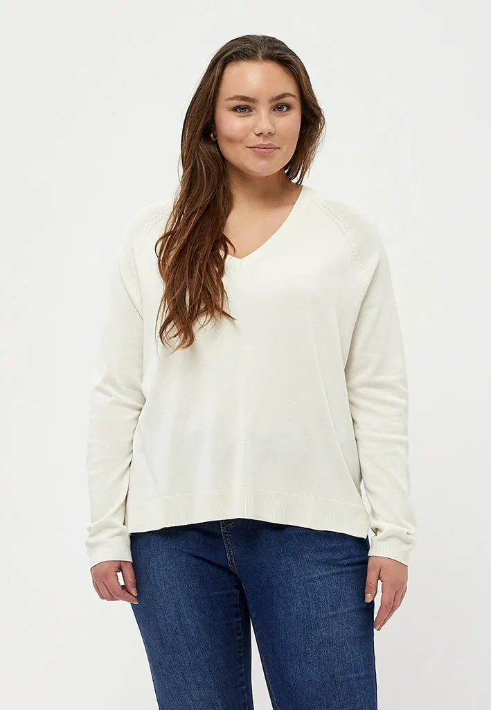 PCTana Pullover Curve - Cloud Dancer