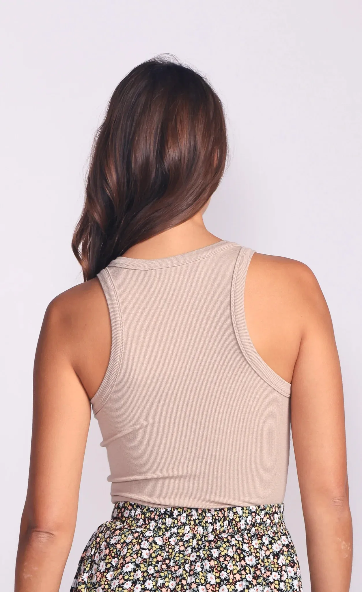 Pink Martini - Beige Racerback Tank Top