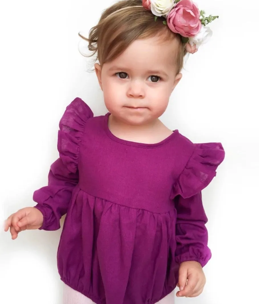 Plum Balloon Romper #100042