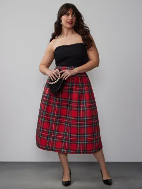 Plus Tartan Midi Skirt