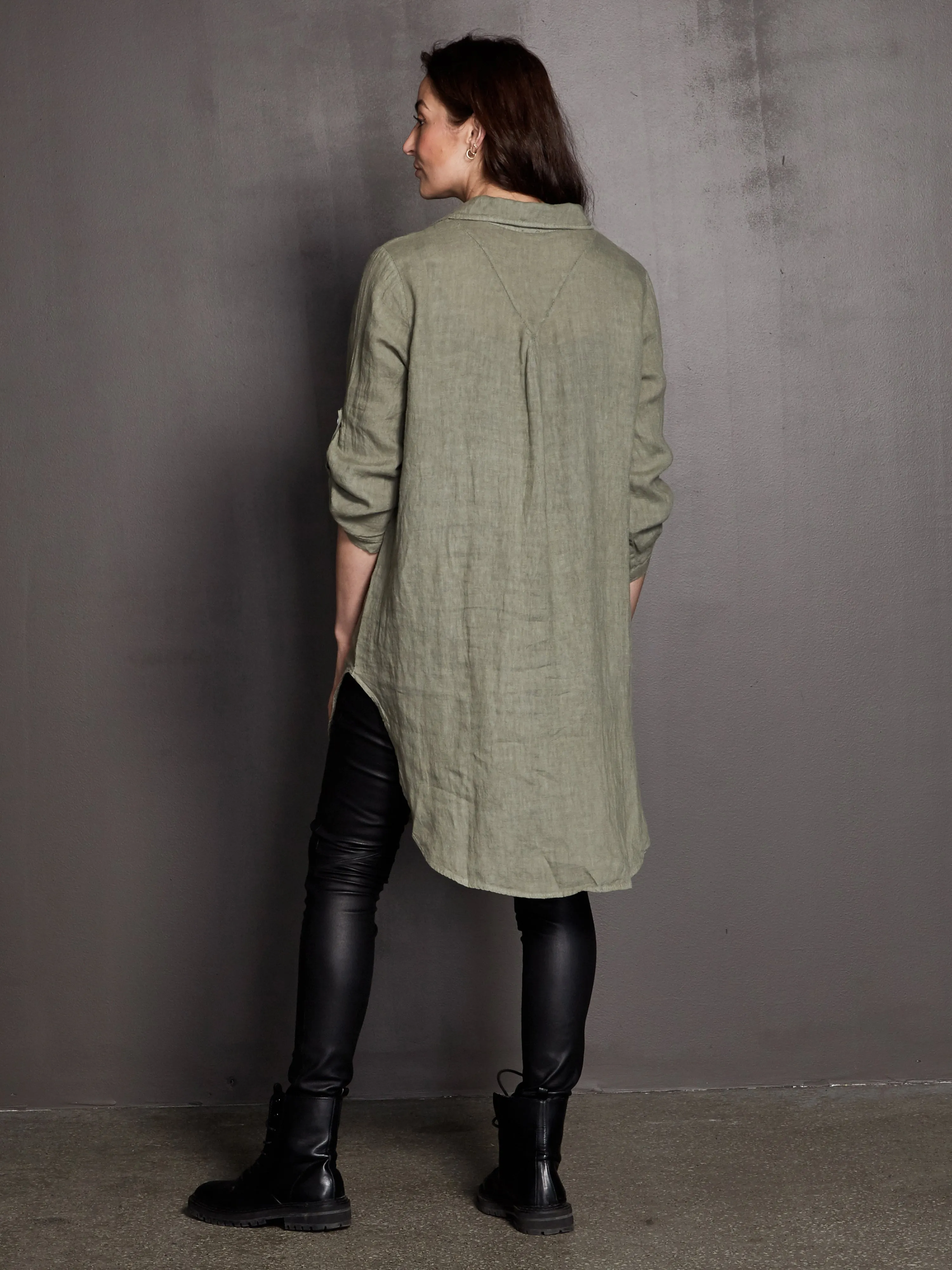 POLETTE linen tunic - Army