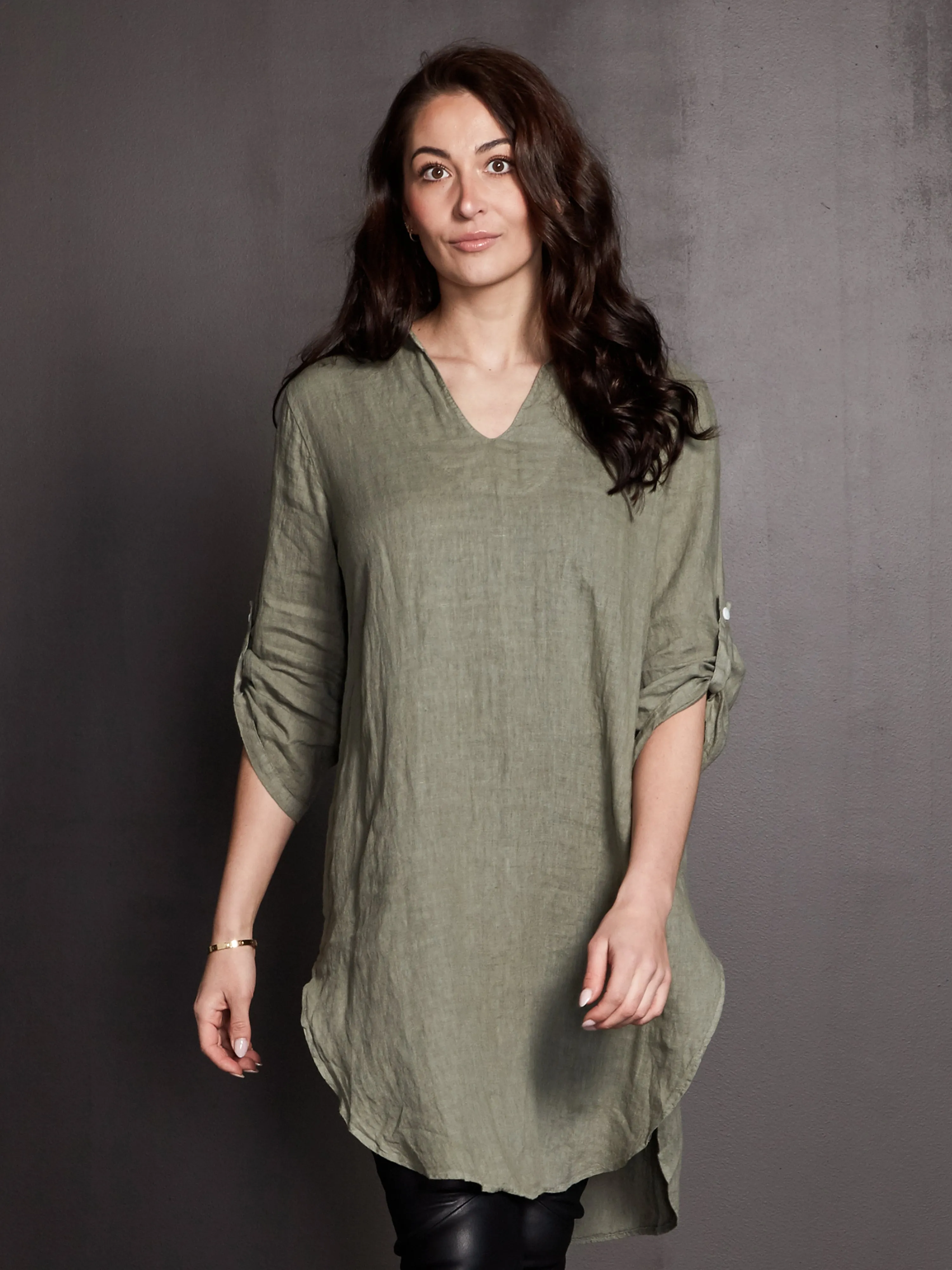 POLETTE linen tunic - Army