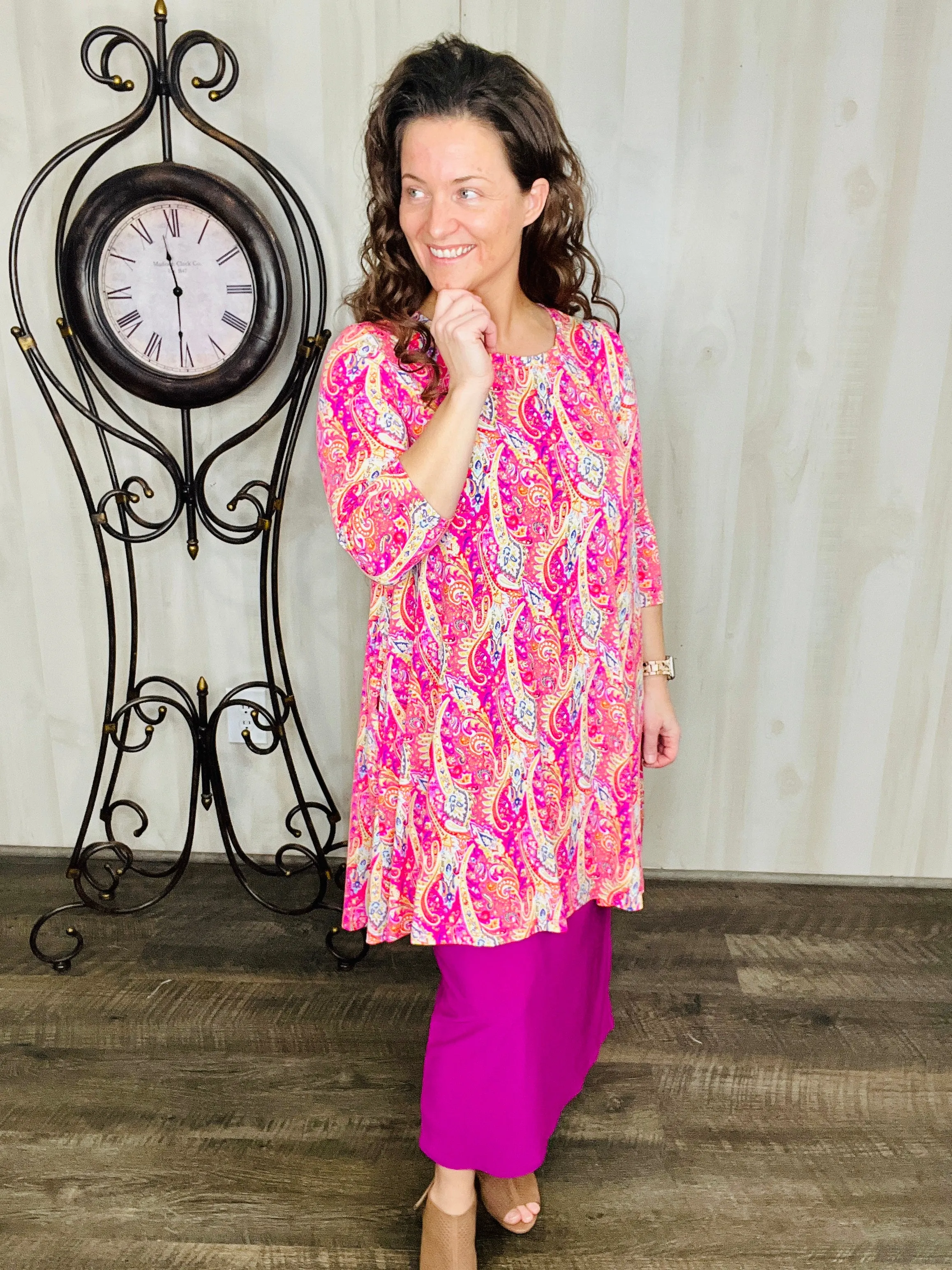 Pretty Pink Paisley Tunic