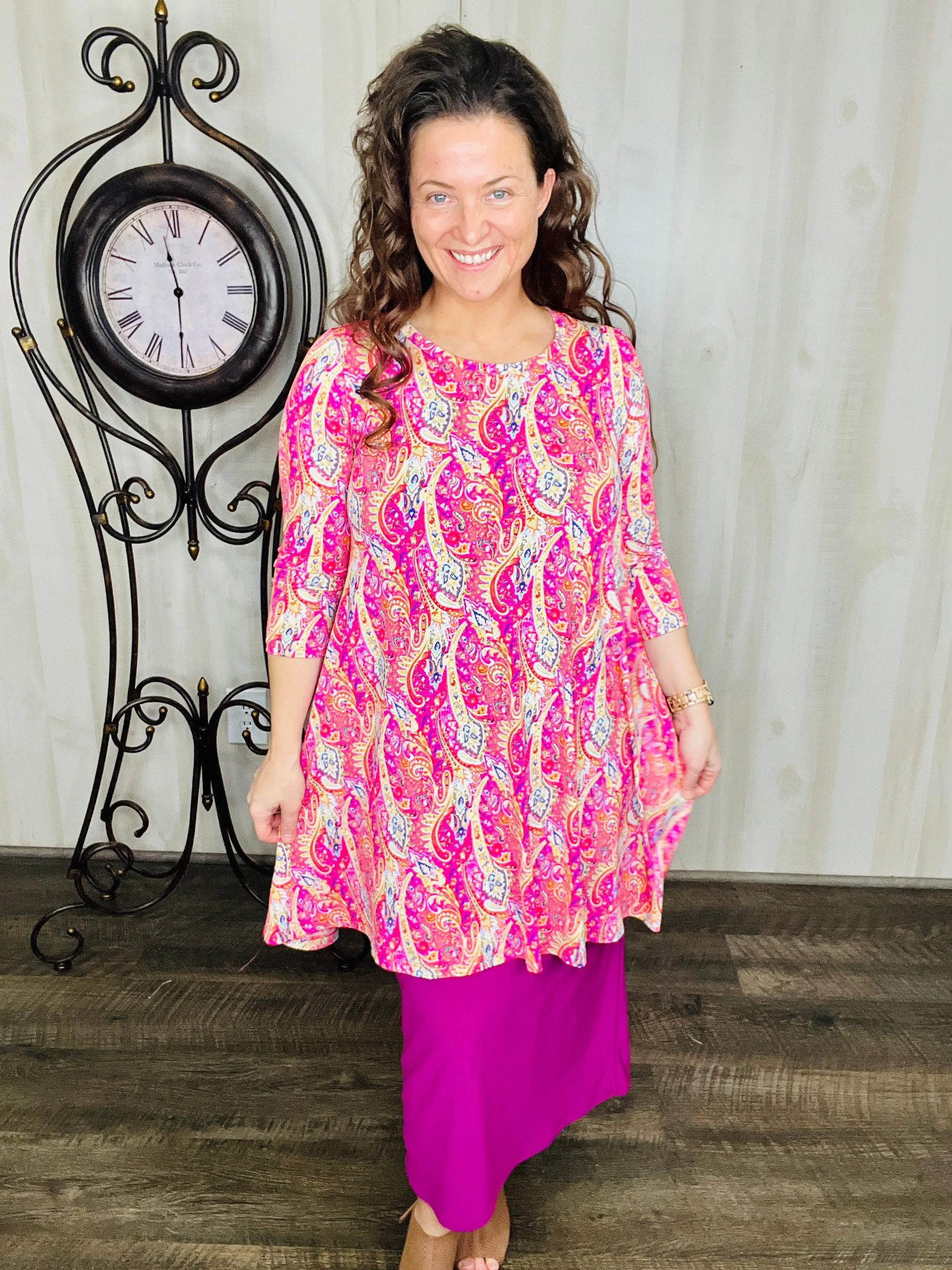 Pretty Pink Paisley Tunic