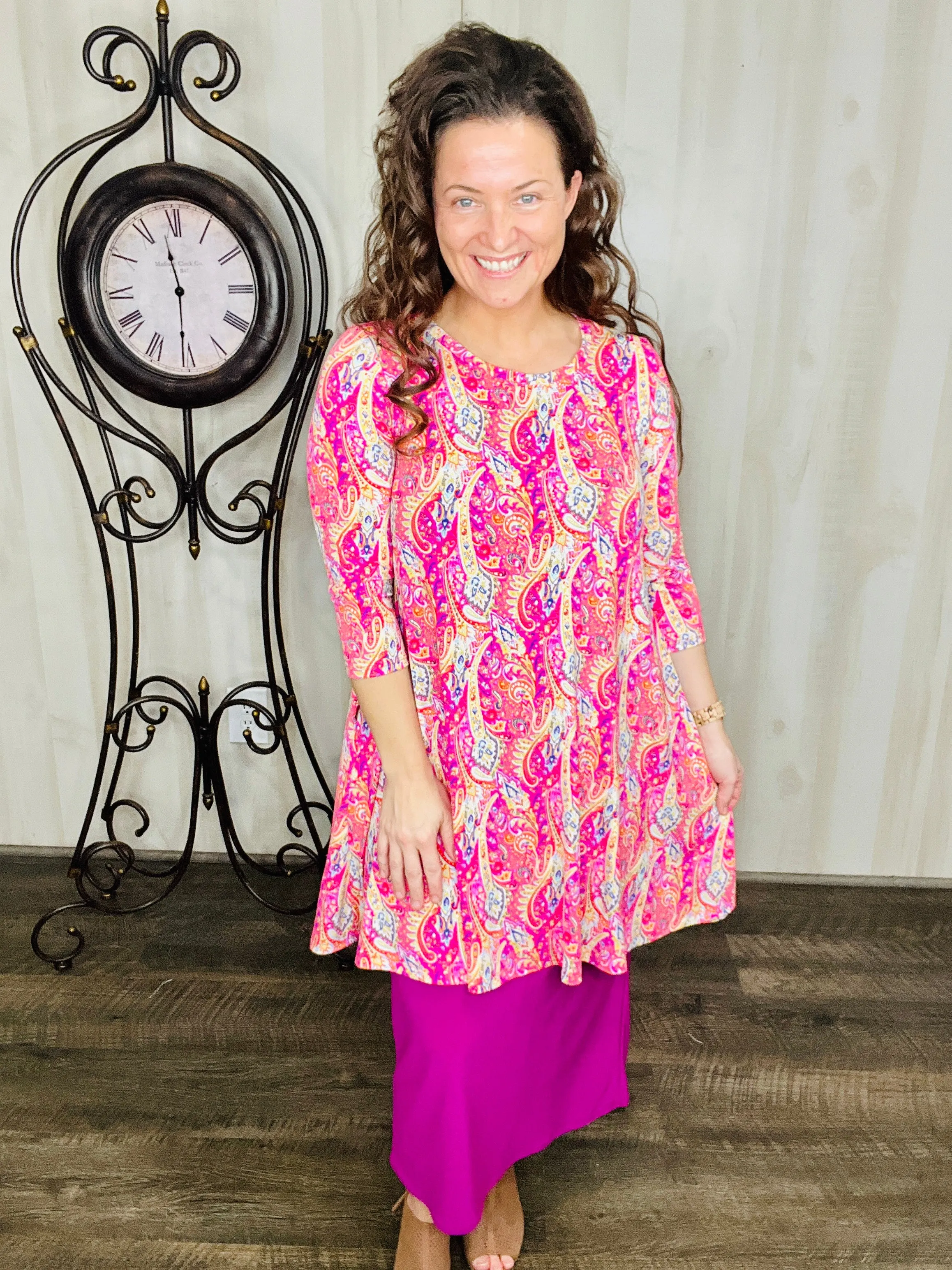 Pretty Pink Paisley Tunic