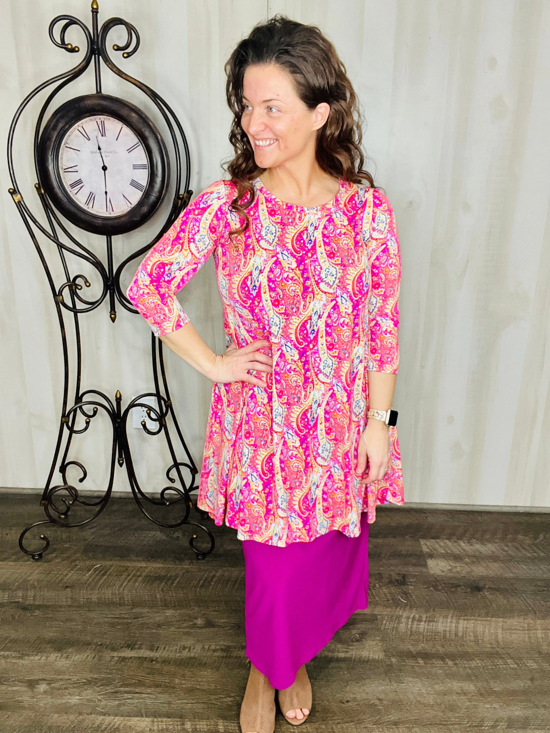 Pretty Pink Paisley Tunic