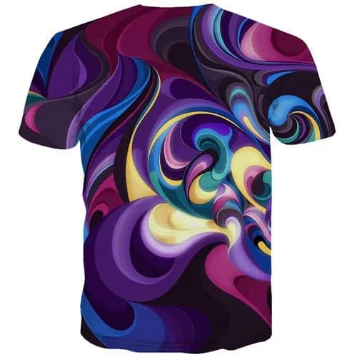 Psychedelic T shirts Men Abstract Shirt Print Colorful Tshirt Printed Harajuku T-shirts 3d Short Sleeve T shirts Men/women Tee